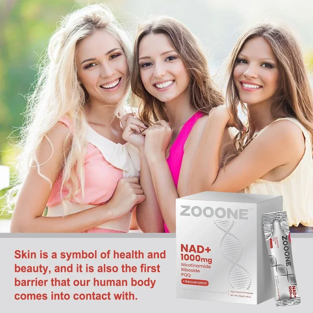 NAD+ Berry Flavored Drink Mix for Anti-Aging, Energy & Focus - 30 Packets