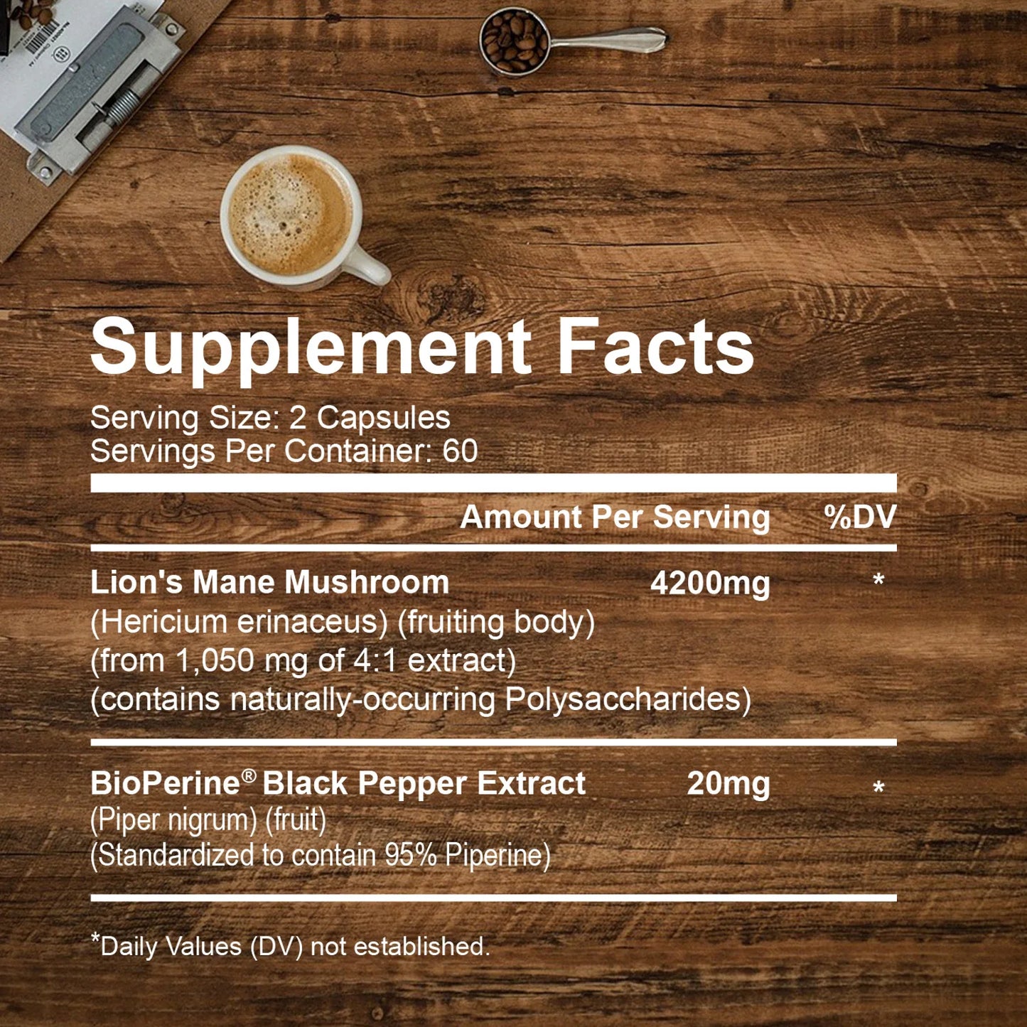 Lions Mane - Immune System Booster, Improve Memory, Protect Brain Nerves, Relieve Stress