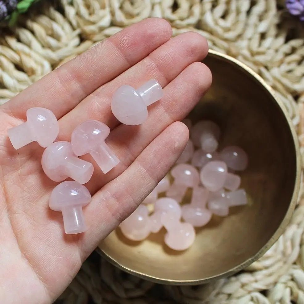 Mini Crystal Mushrooms, Rose Quartz - Moonlight Medicine