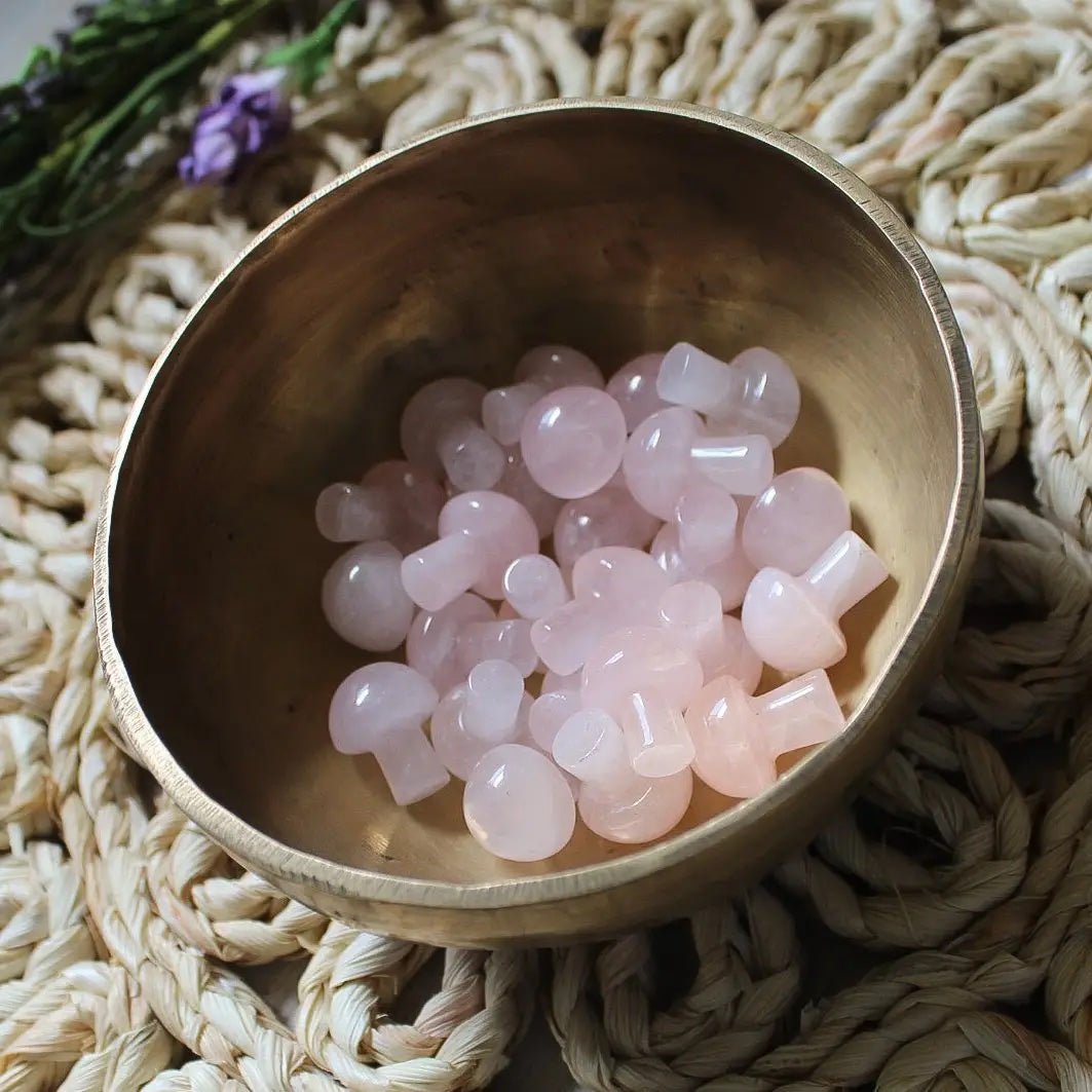 Mini Crystal Mushrooms, Rose Quartz - Moonlight Medicine
