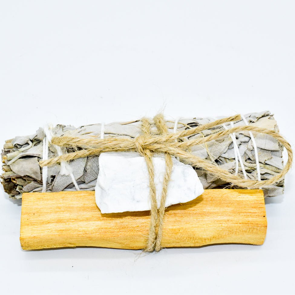 Palo Santo, Sage & Crystal Smudging Bundle - Moonlight Medicine